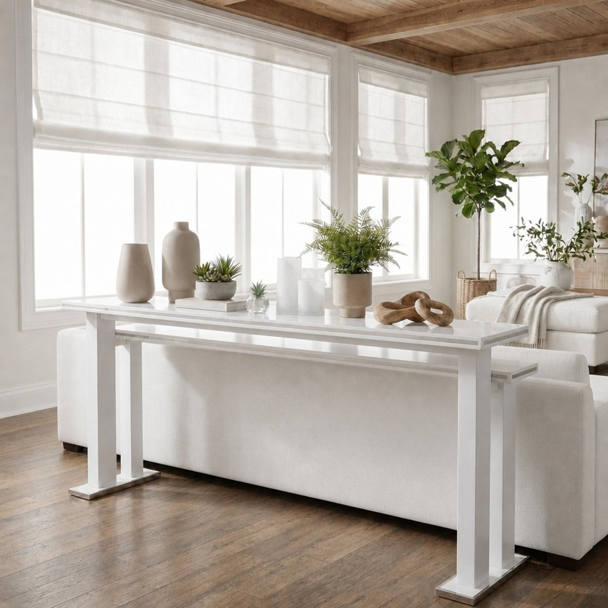 Amanda - 72" Rectangle Wood Console Table - White