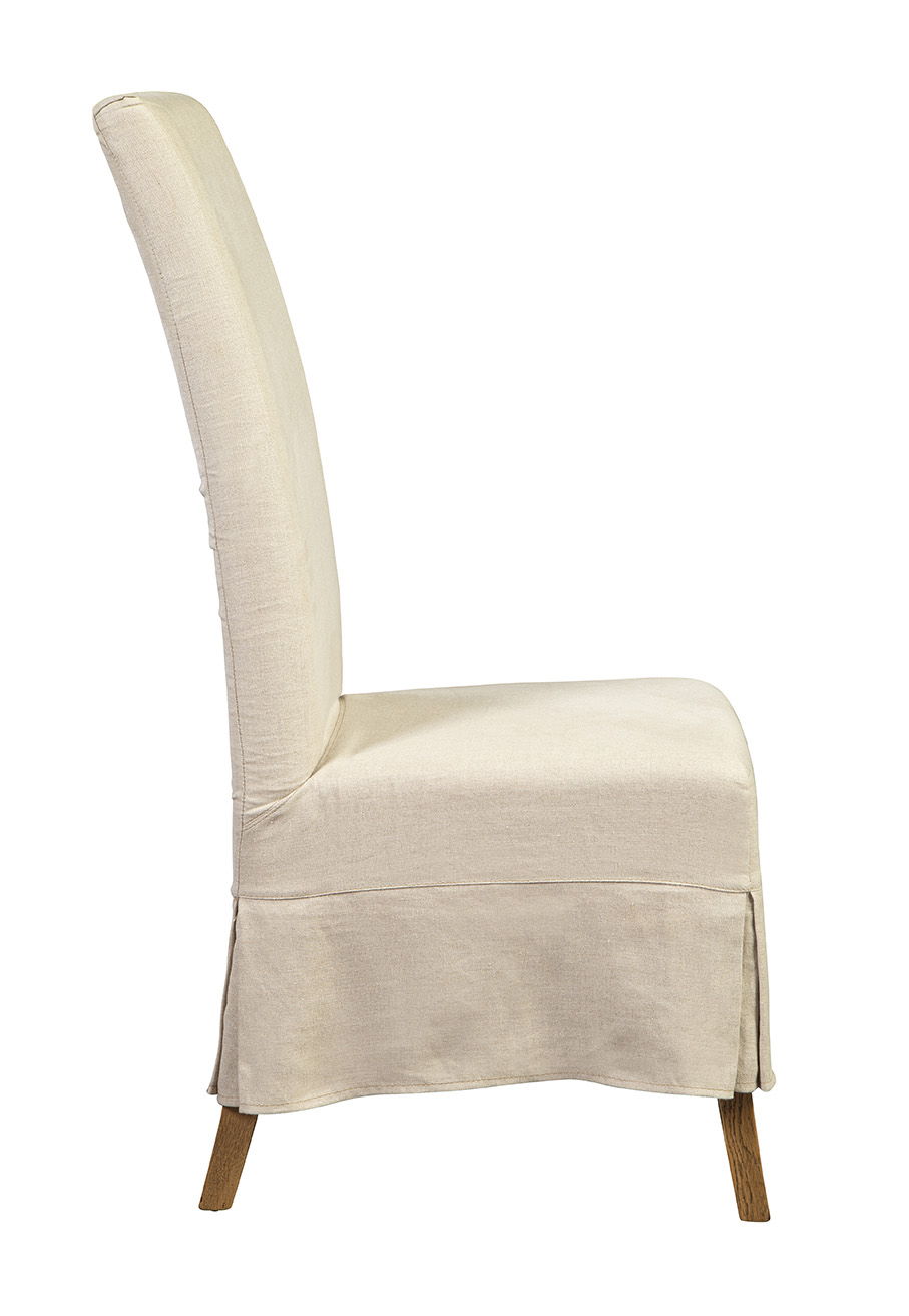 Linen Slip Covered Parsons Chair (Set of 2) - Pearl Silver