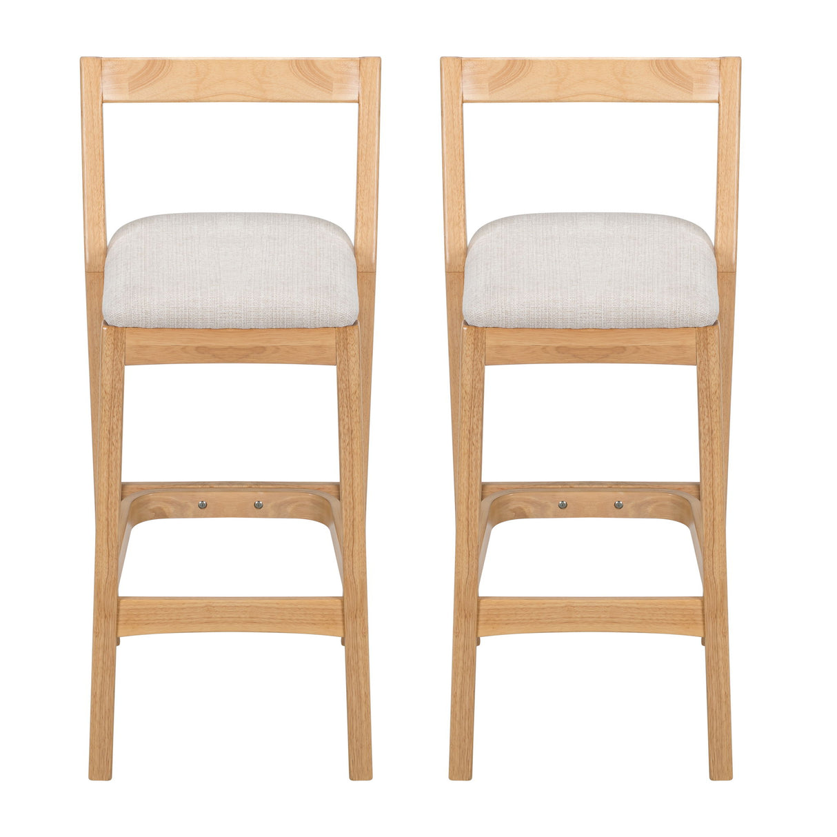 Jasper - Indoor Barstool With Upholstery (Set of 2) - Beige / Natural