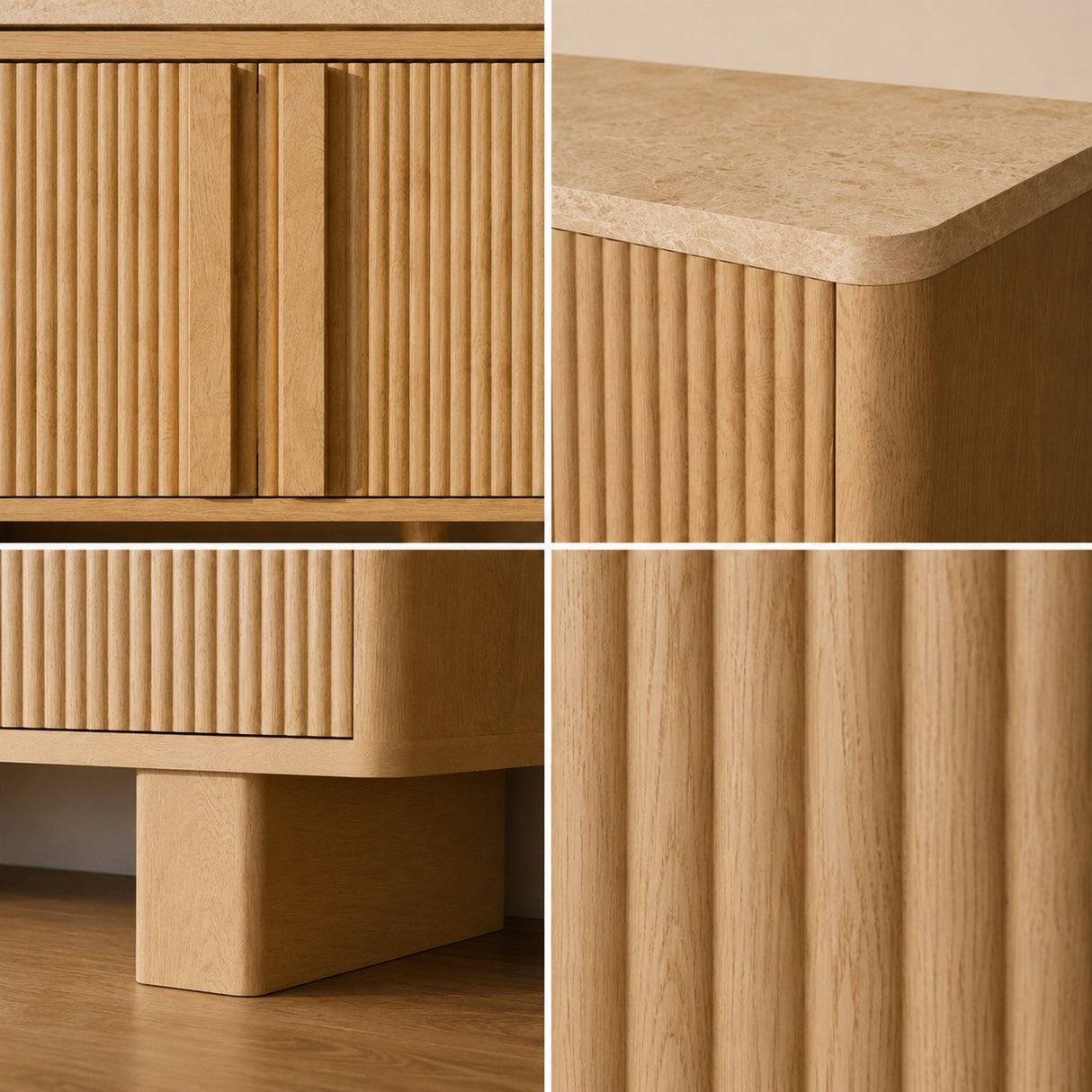 Curved Credenza, Wide Storage Cabinet For Dining Room