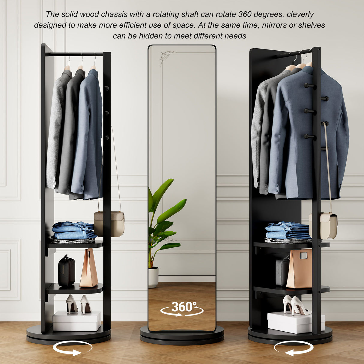 3 In 1 Multifunctional Full Length Clothing Mirror