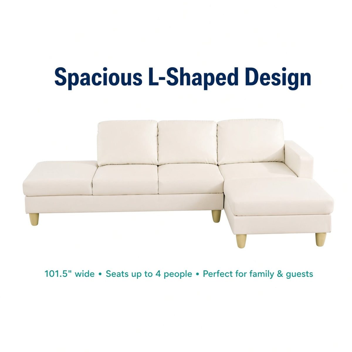 L - Shaped Sectional Sofa With Chaise & Ottoman