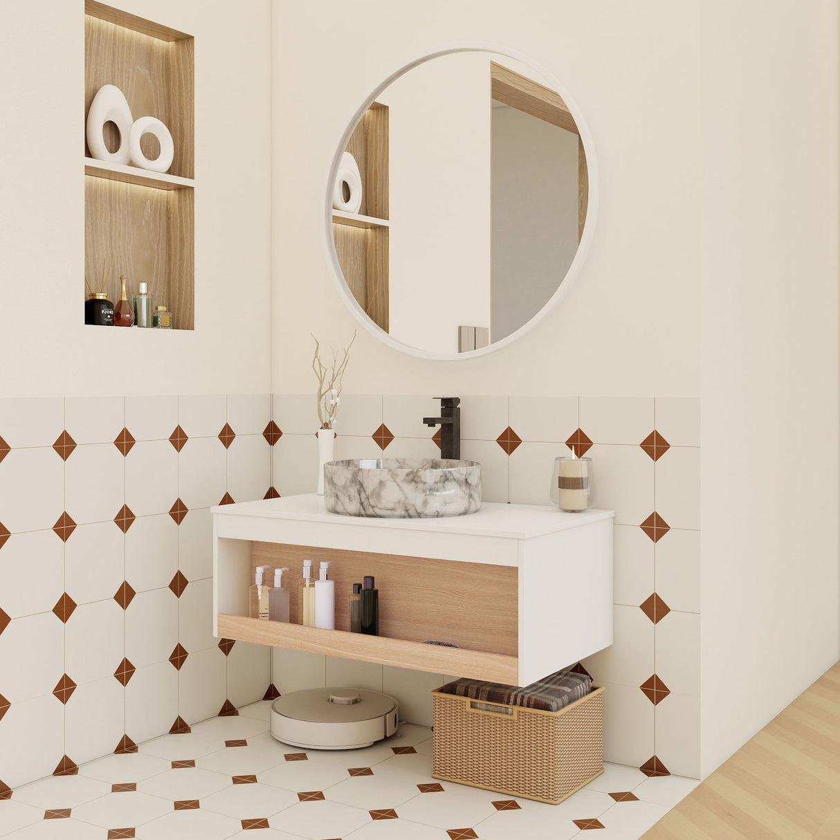 Floating Bathroom Vanity With Vessel Sink