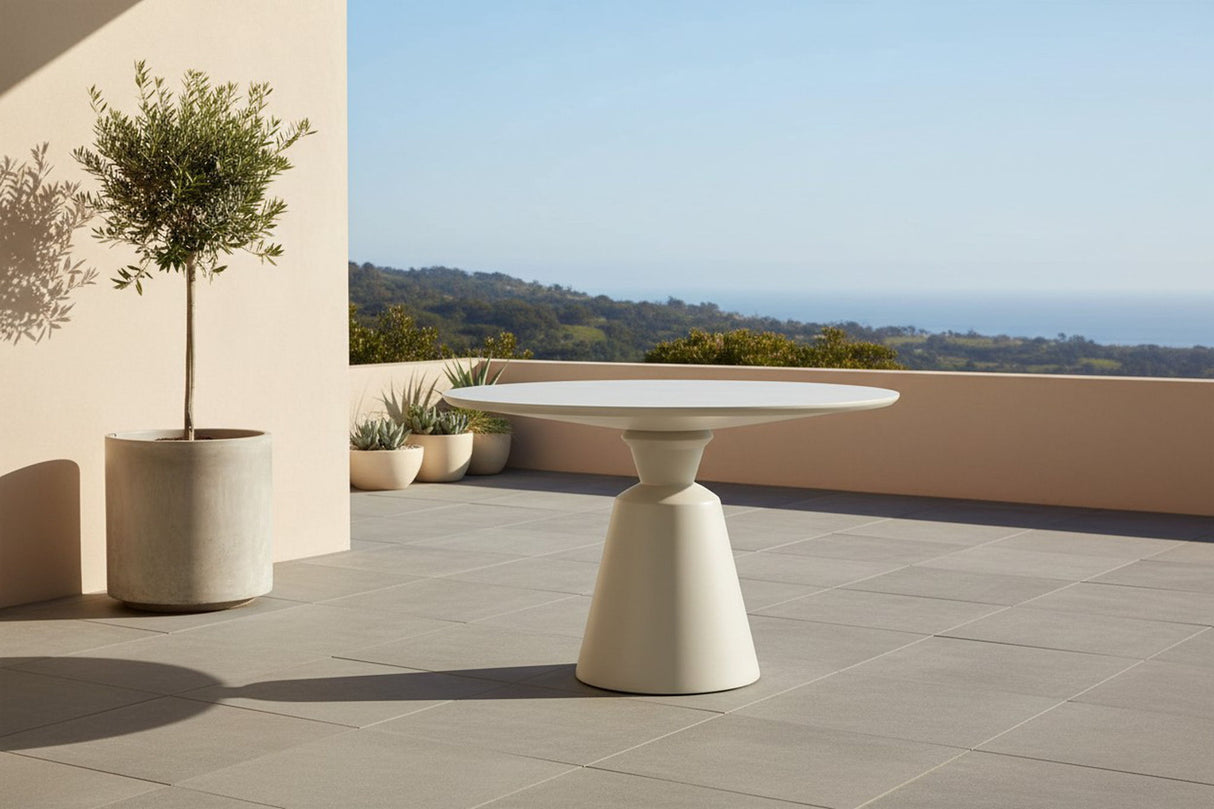 Palea - Indoor Outdoor Dining Table - White Concrete Finish