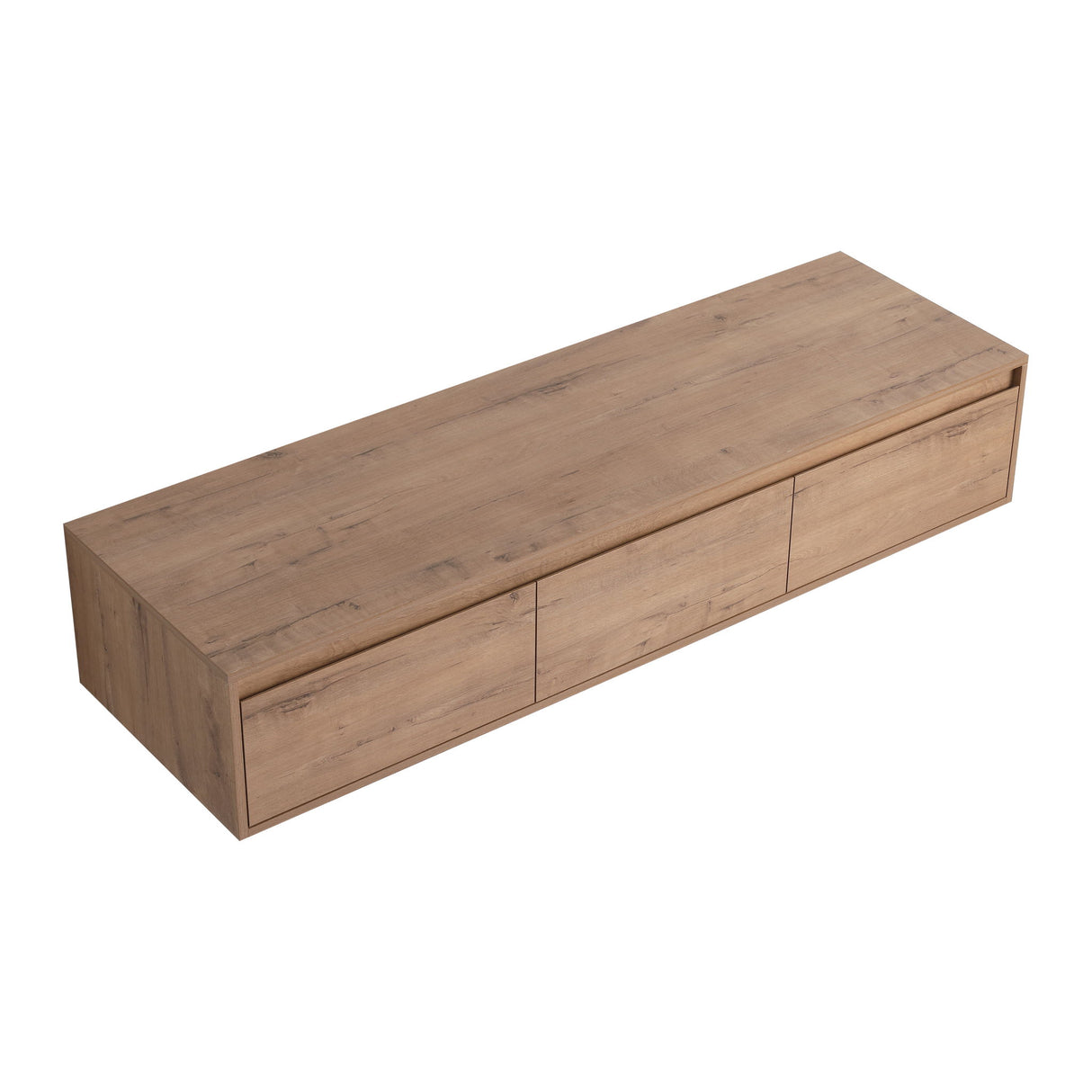 Modern Minimalist 60" Bathroom Cabinet With Soft Close Drawers And Floating Mounting Design - Imitative Oak