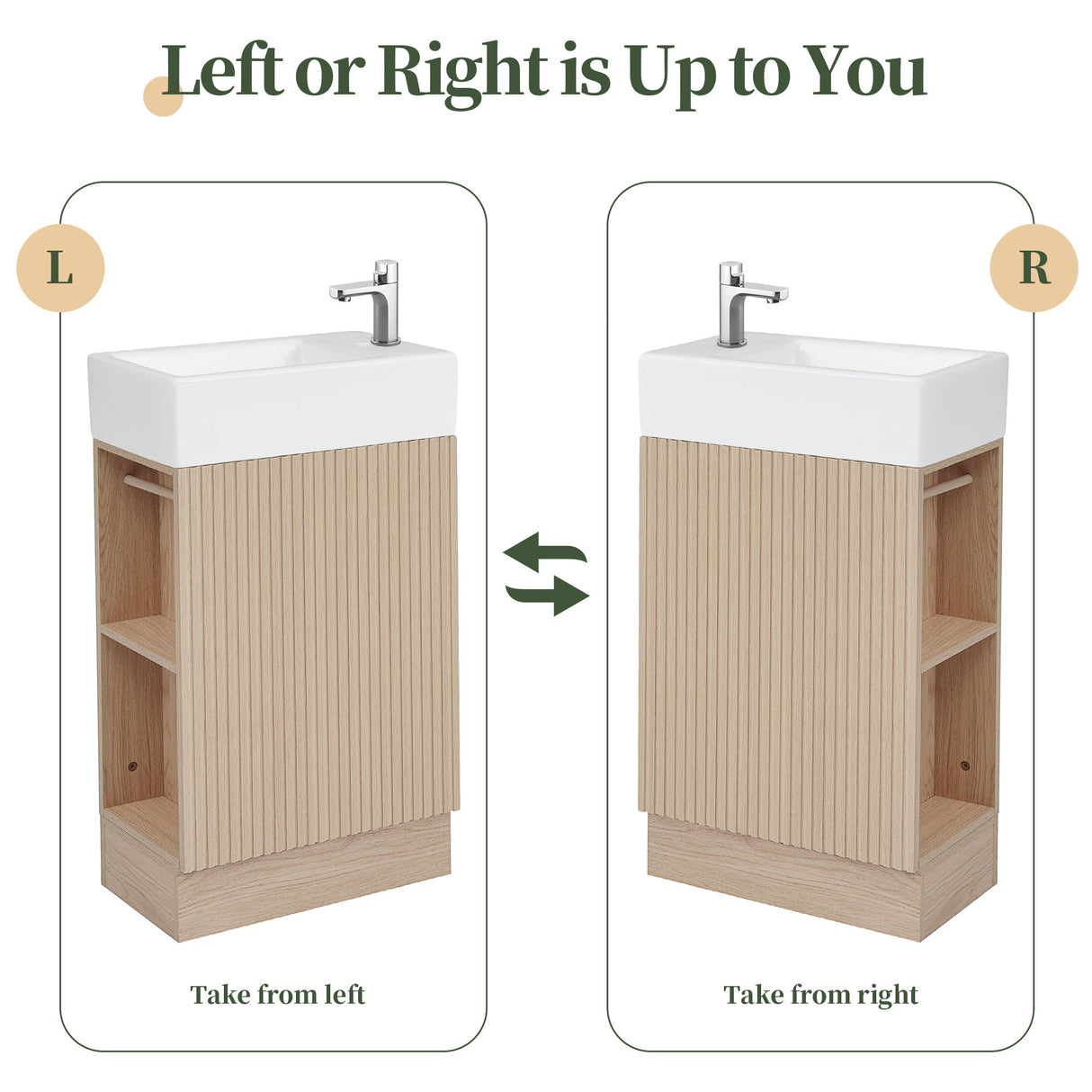 Modern Bathroom Vanity With Sink And 2 Tier Shelf
