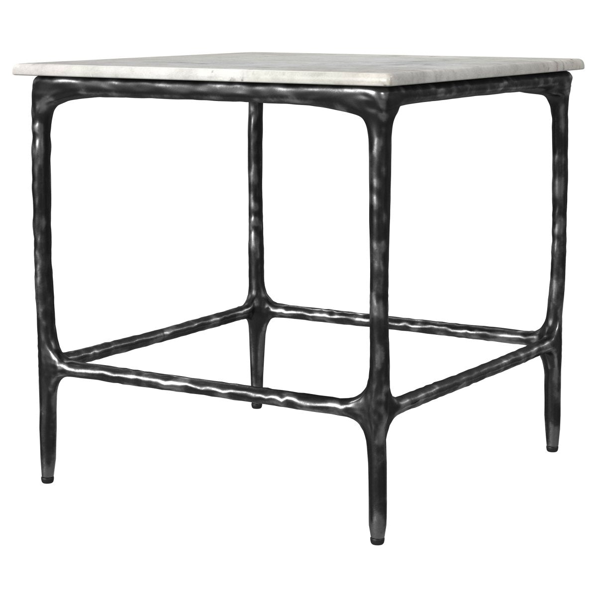 Ebby Square Genuine Marble Top End Table, Antique Black - End & Side Tables available at Alpine Outlets in Denver