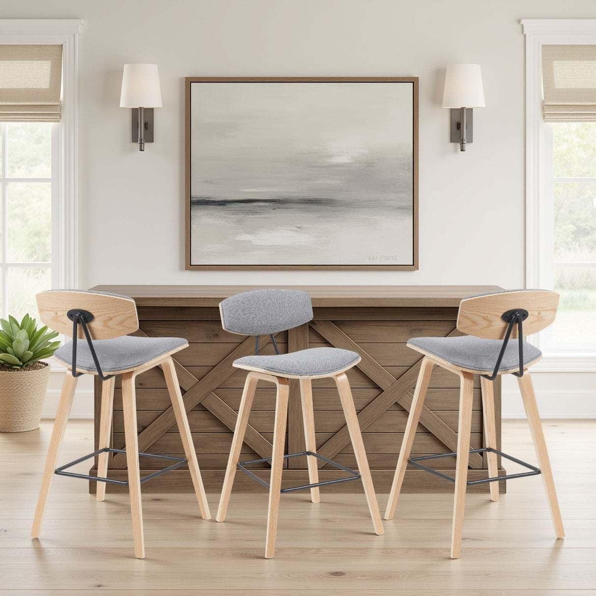 Fox - Swivel Bar Height Stool - Light Brown