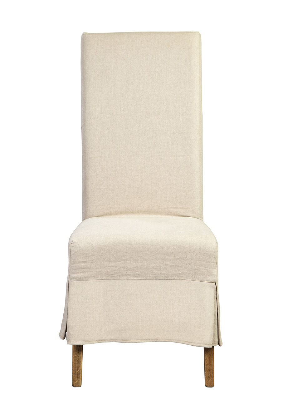 Linen Slip Covered Parsons Chair (Set of 2) - Pearl Silver
