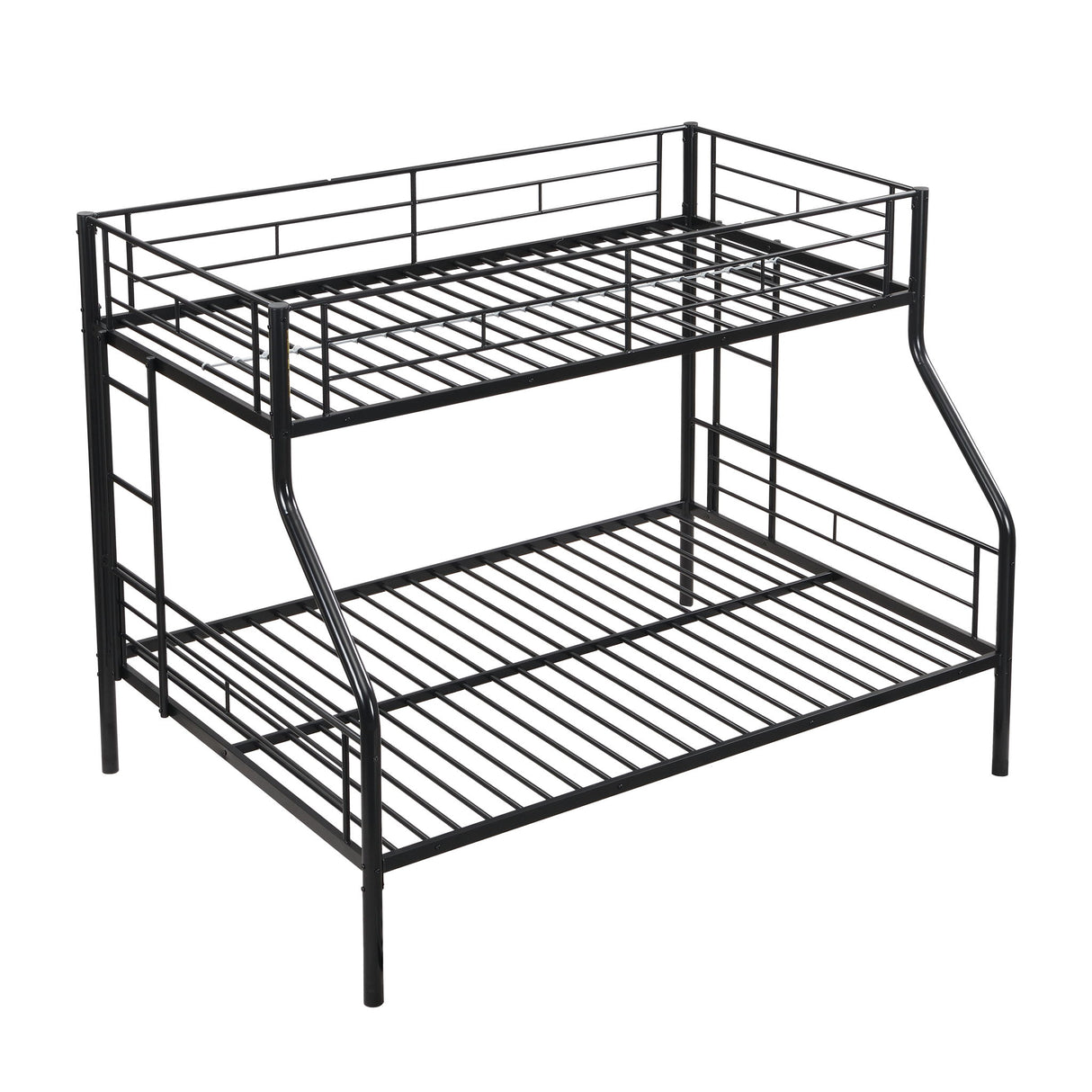 Twin Over Full Bunk Bed With Large Under-Bed Storage - Black