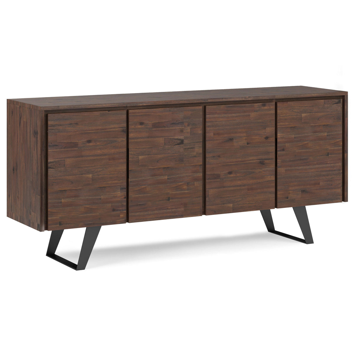 Sideboard Buffet Cabinet Large Storage Credenza Acacia Wood 66x30in Dark Brown