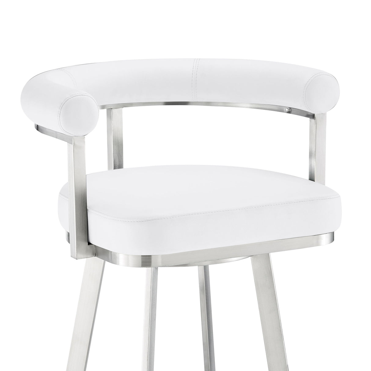 Nolagam - Swivel Bar Stool - Brushed Stainless Steel