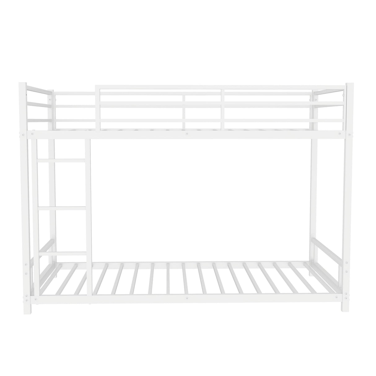 Bunk Bed With Noise Reduction And Safety Guardrail