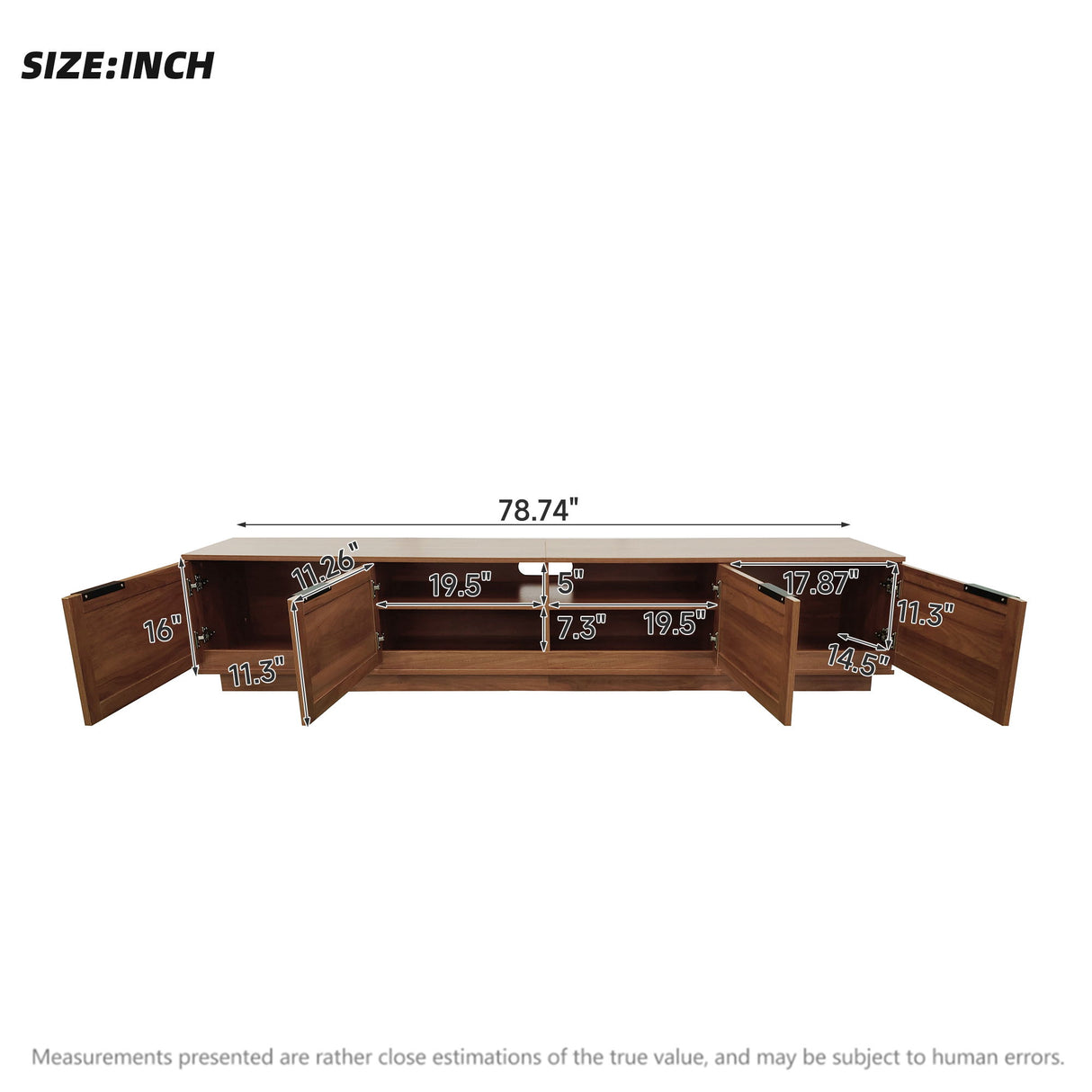 TV Stand, Media Console - Walnut