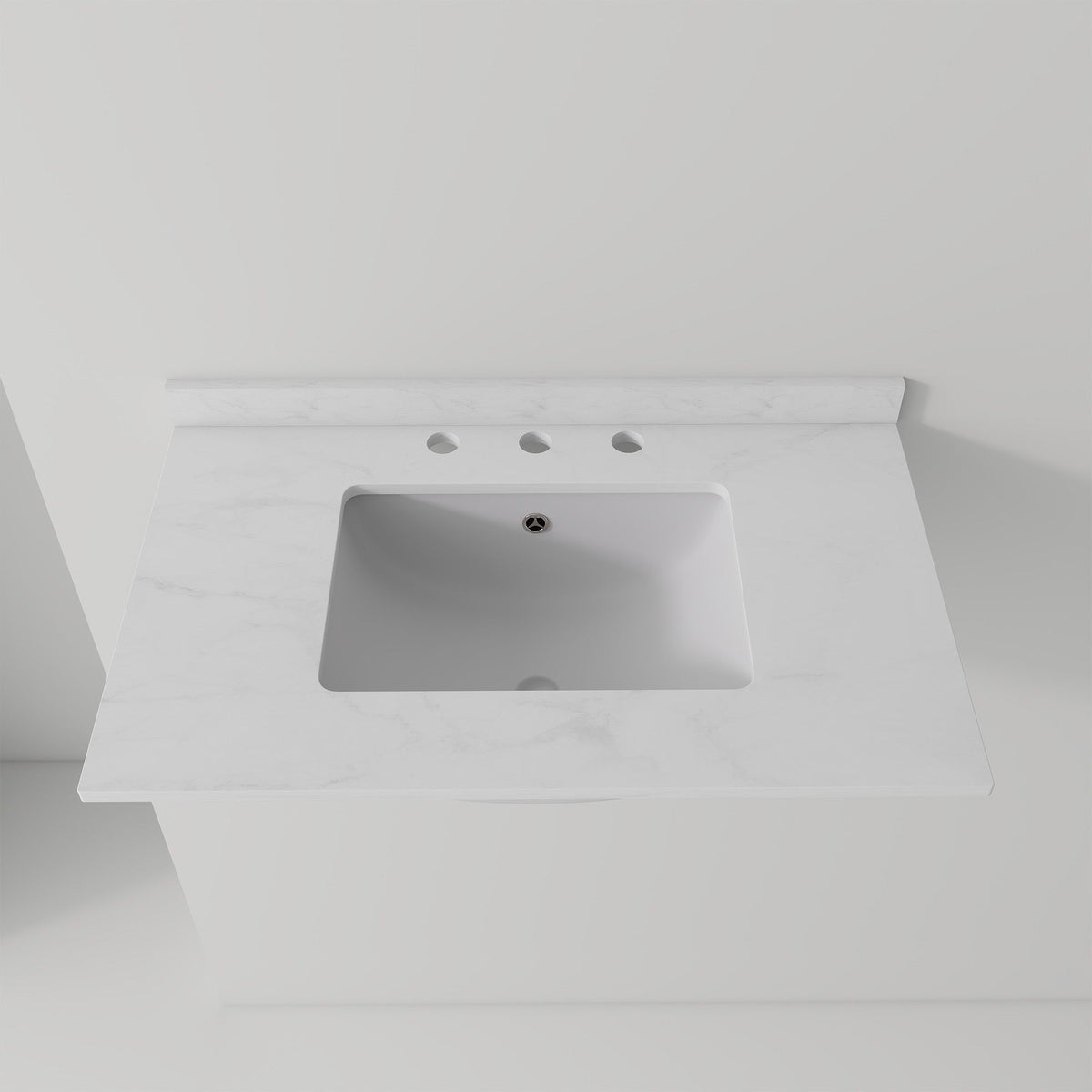 Basin Sink, Triple Faucet Holes, 2" Thick Rim, Sink Only