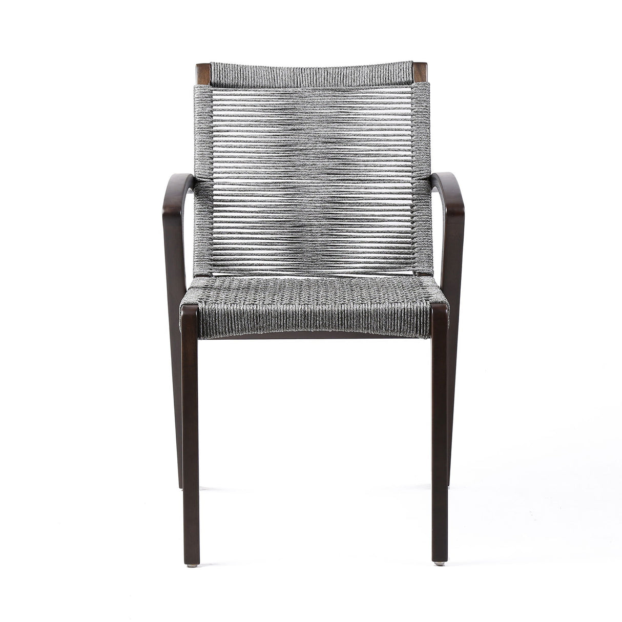 Brielle - Outdoor Dark Eucalyptus Wood And Gray Rope Dining Chairs - (Set Of 2)