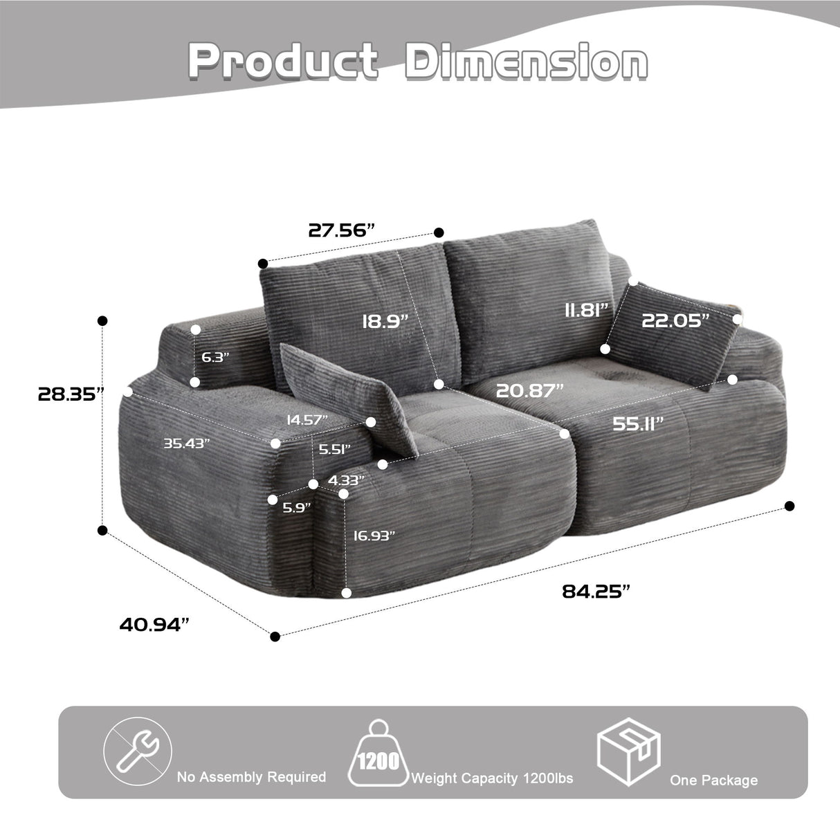 2 Seater Large Sectional Couches For Living Room