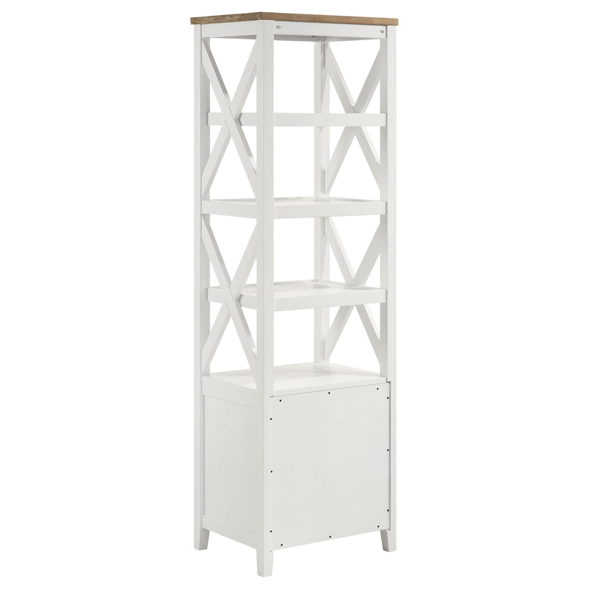 Delaney - 4 Shelf Bookcase With Top Storage Tower - White