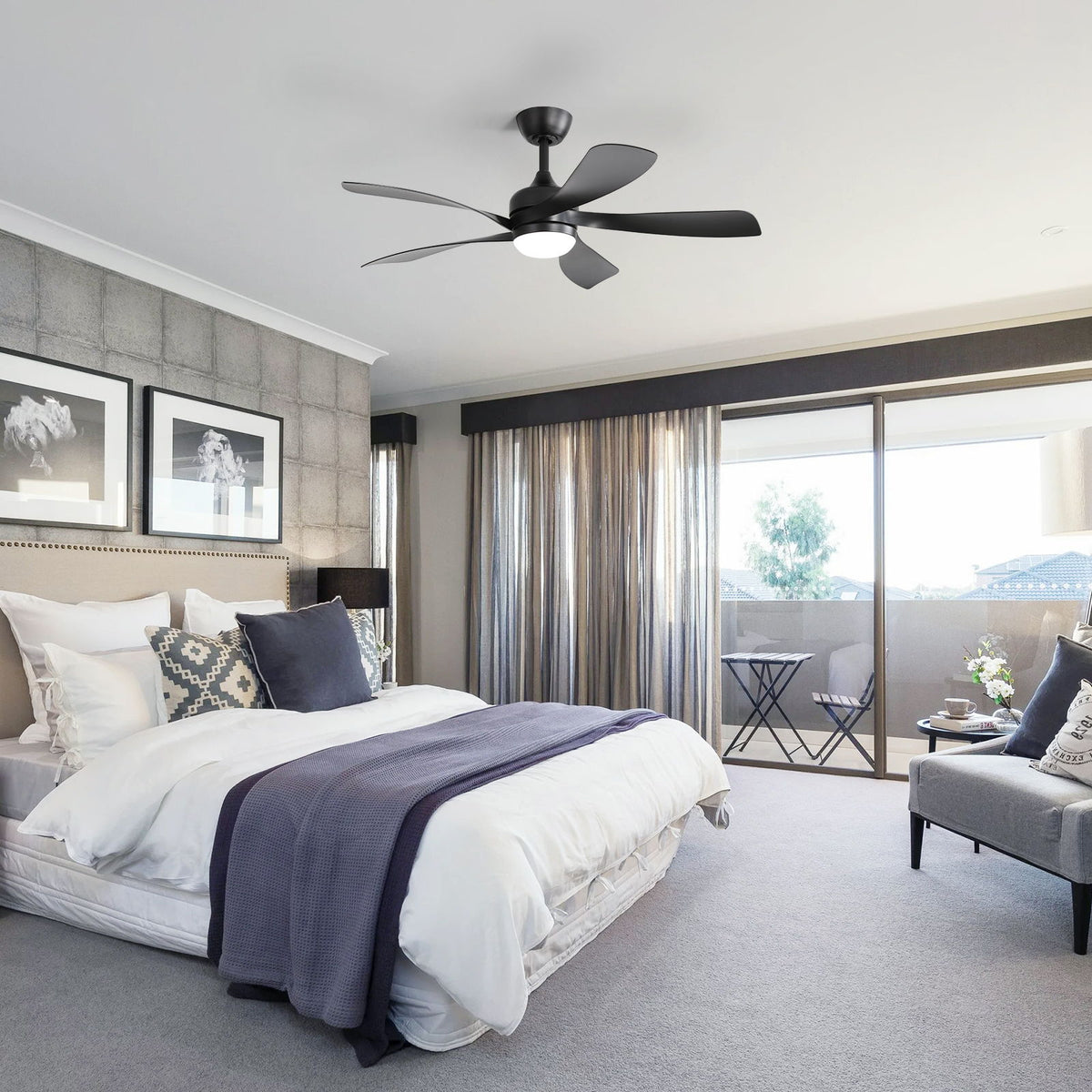 45" Ceiling Fan With DC Motor Smart App Control Quiet Reversible Operation Dimmable Lighting And Timer