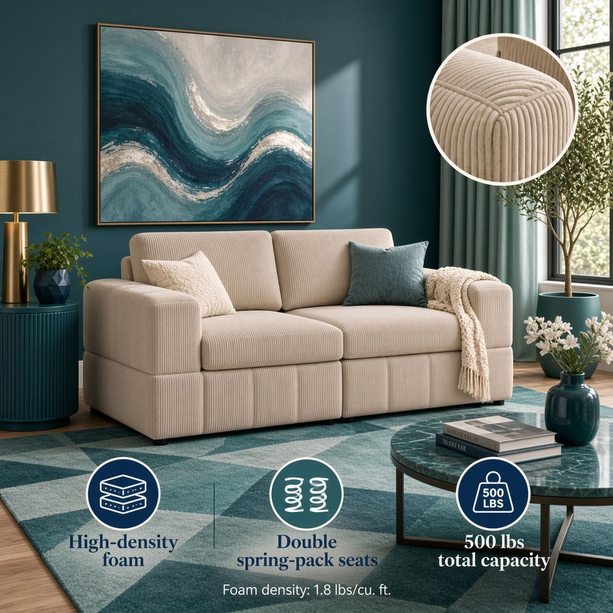 Oversized Modular Loveseat Set