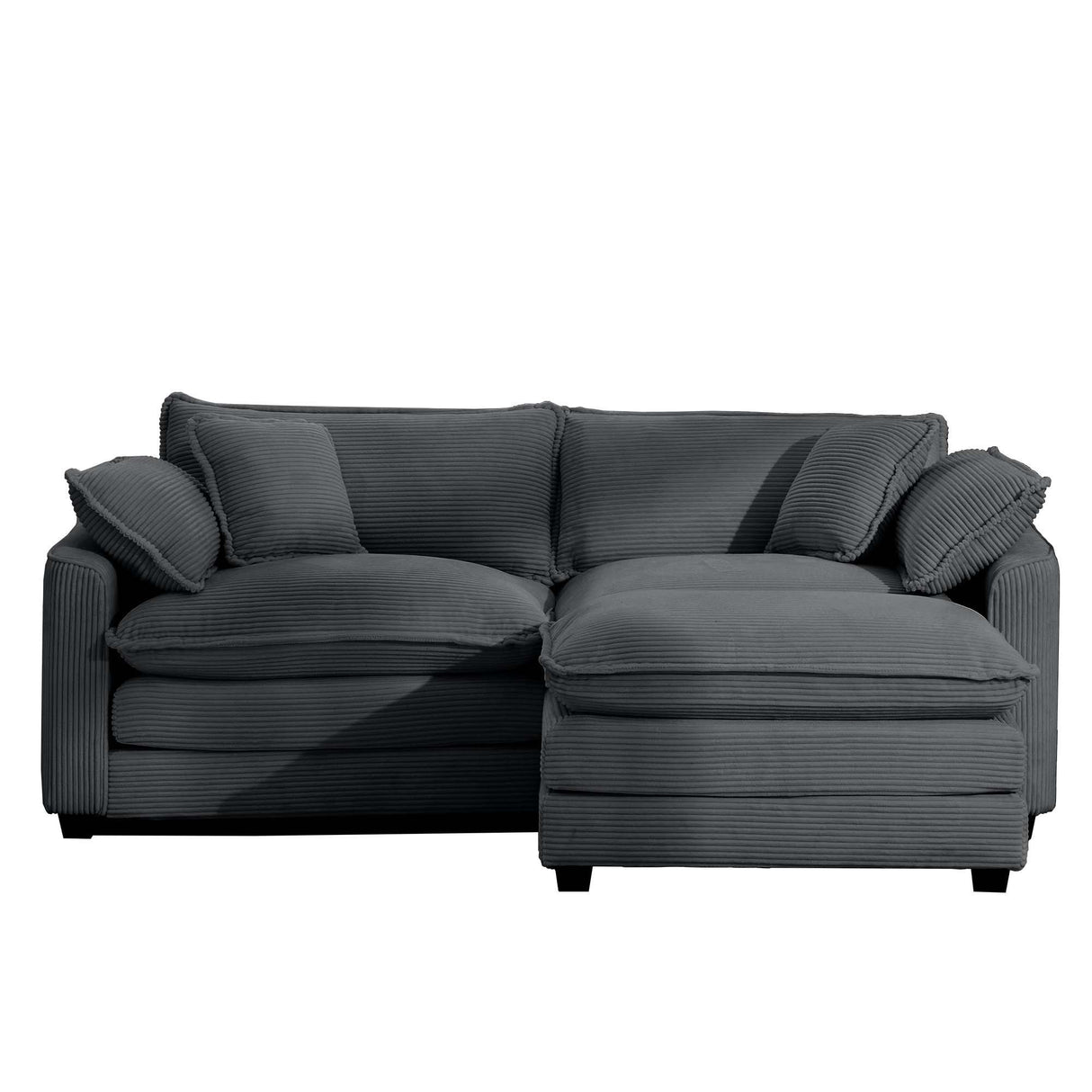 Modular Oversized Cushion Sofa With Ottoman, Low Back, Deep Seating Sofa Set