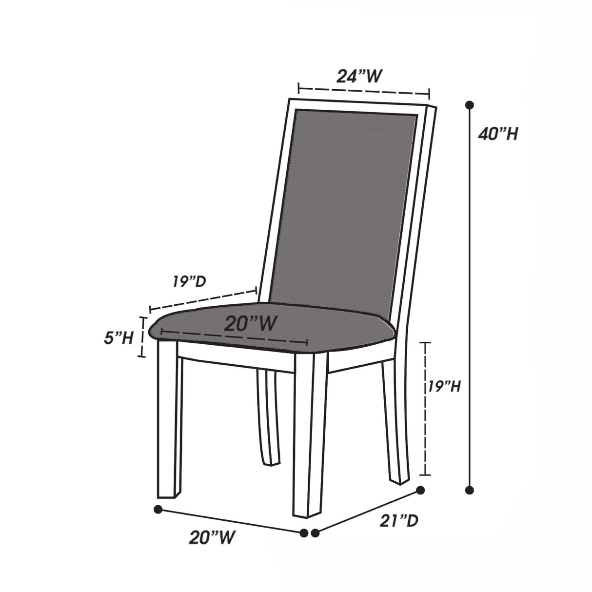 Upholstered Dining Chairs (Set of 2) - Gray - Fabric