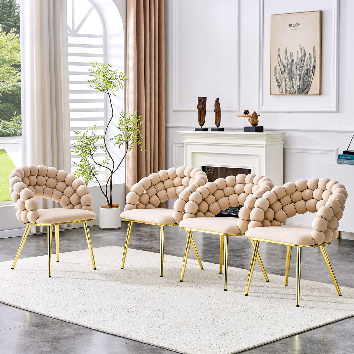 Puffy Bubble, Ball Chain Chairs For Dining Room (Set of 2)