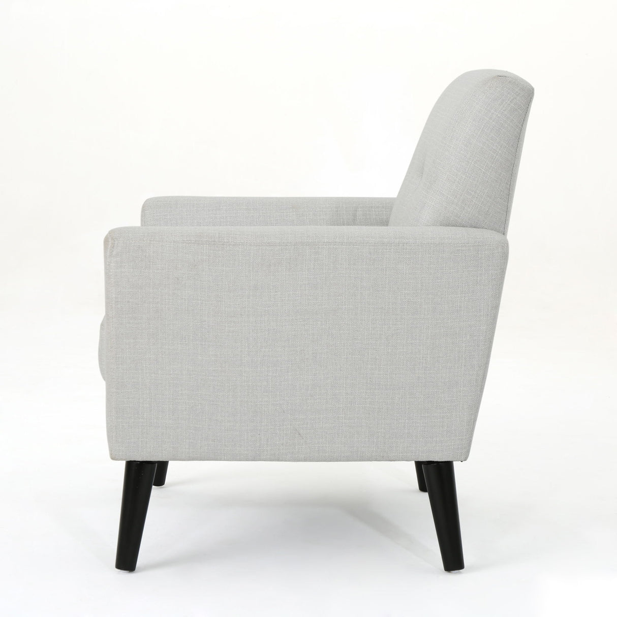 Radiantize - Upholstered Fabric Club Chair With Square-Off Back And Button Tufted - Light Gray