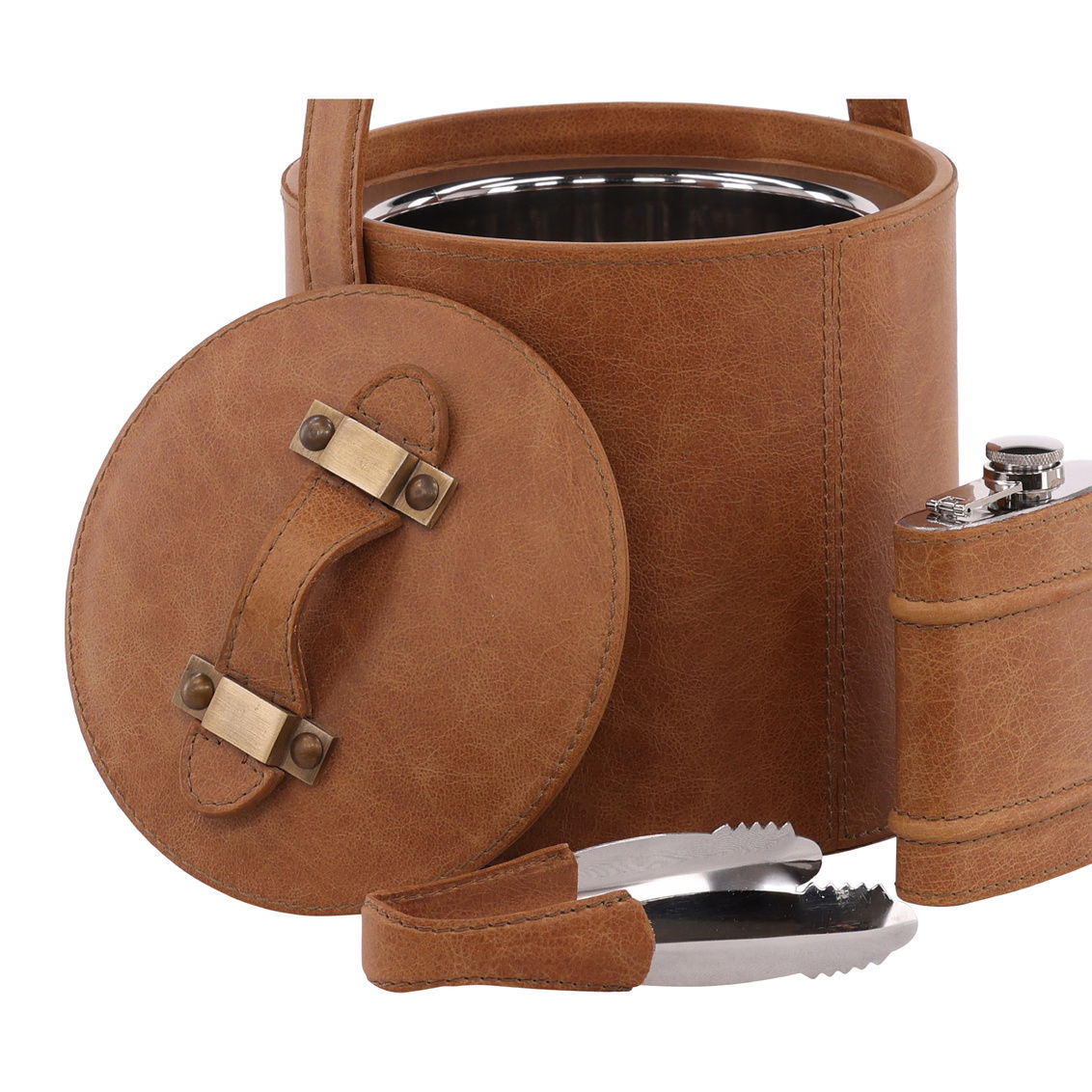 Felix - Ice Bucket & Flask Set - Light Brown