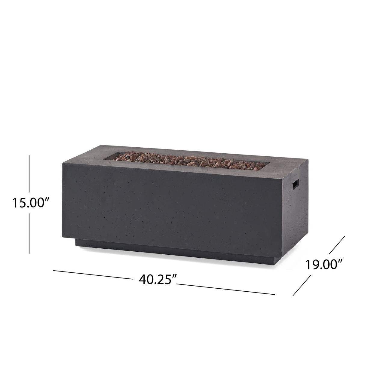 Contemporary Outdoor 40, 000 Btu Propane Fire Pit - Dark Gray