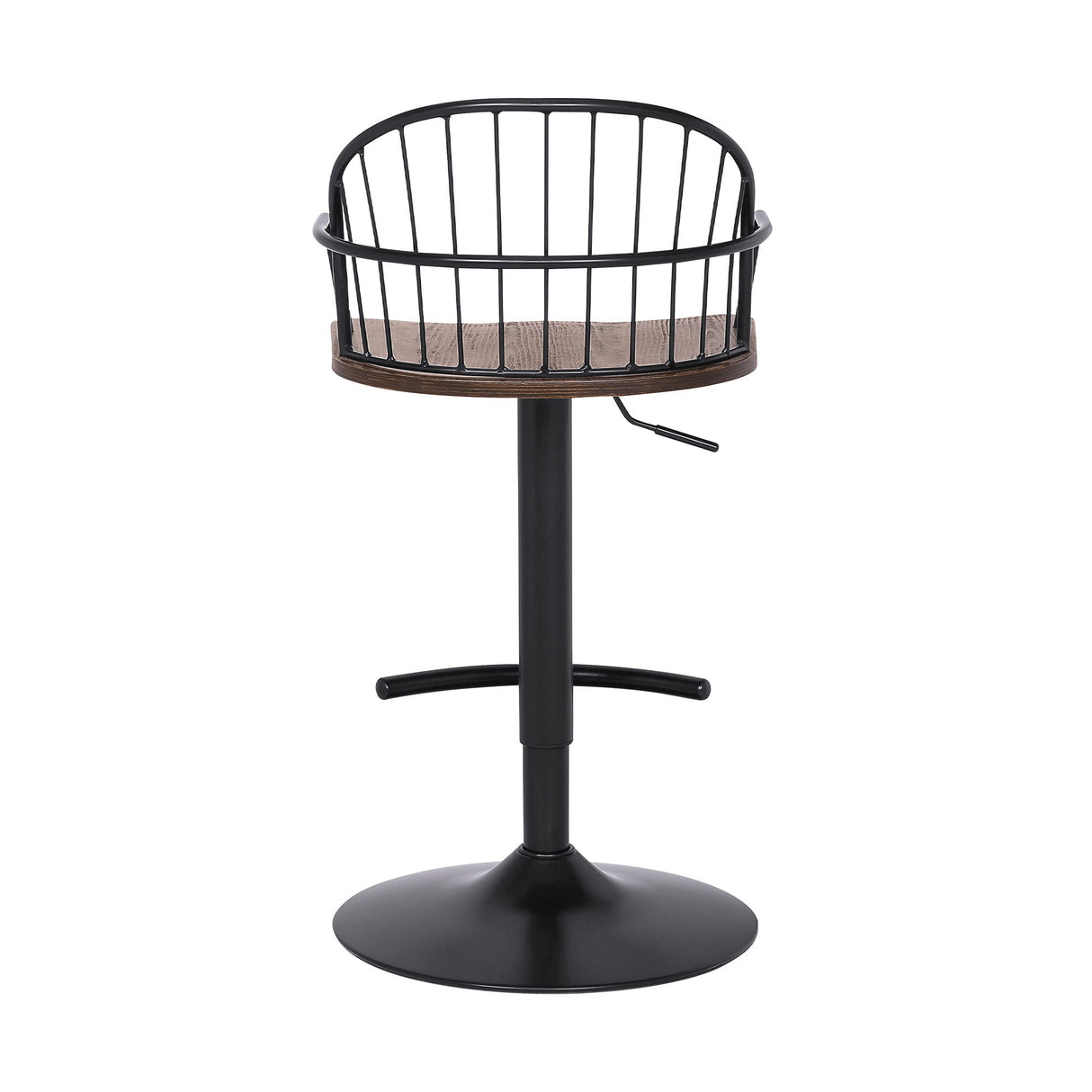 Edward - Adjustable Barstool - Black Powder / Walnut Glazed
