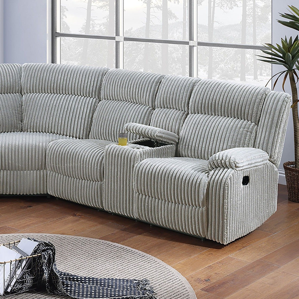 Power Motion Sectional LAF / RAF Loveseat With Console Cup Holders