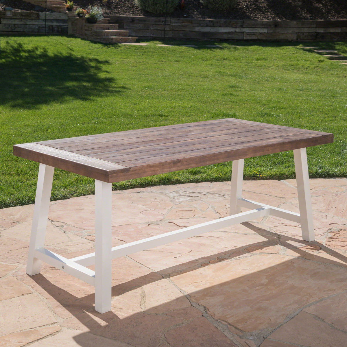 Outdoor Sandblast Finish Acacia Wood Dining Table