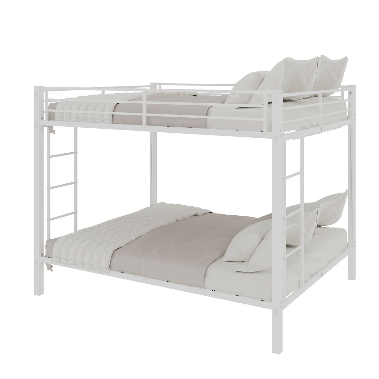 Bunk Bed For Kids, Convertible Frame With Ladders & Guardrail
