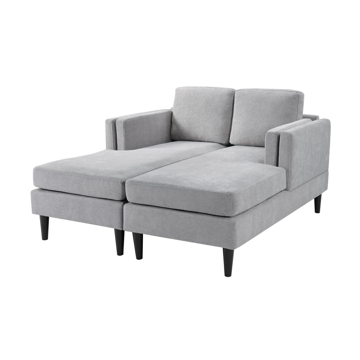 Chaise Lounge Sofa Bed With Dual Layer Armrests For Living Room