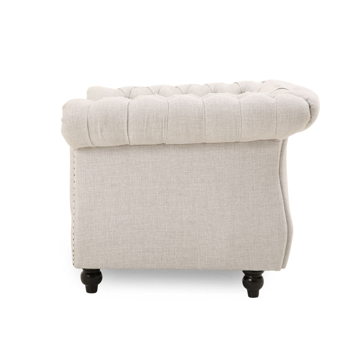 Nexuson - Upholstered Chesterfield Chair With Deep Tufted And Nailhead Trim