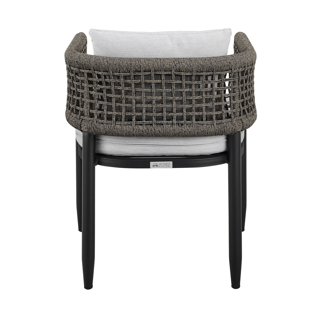 Alegria - Outdoor Patio Dining Chair In Aluminum With Gray Rope And Cushions - (Set Of 2)
