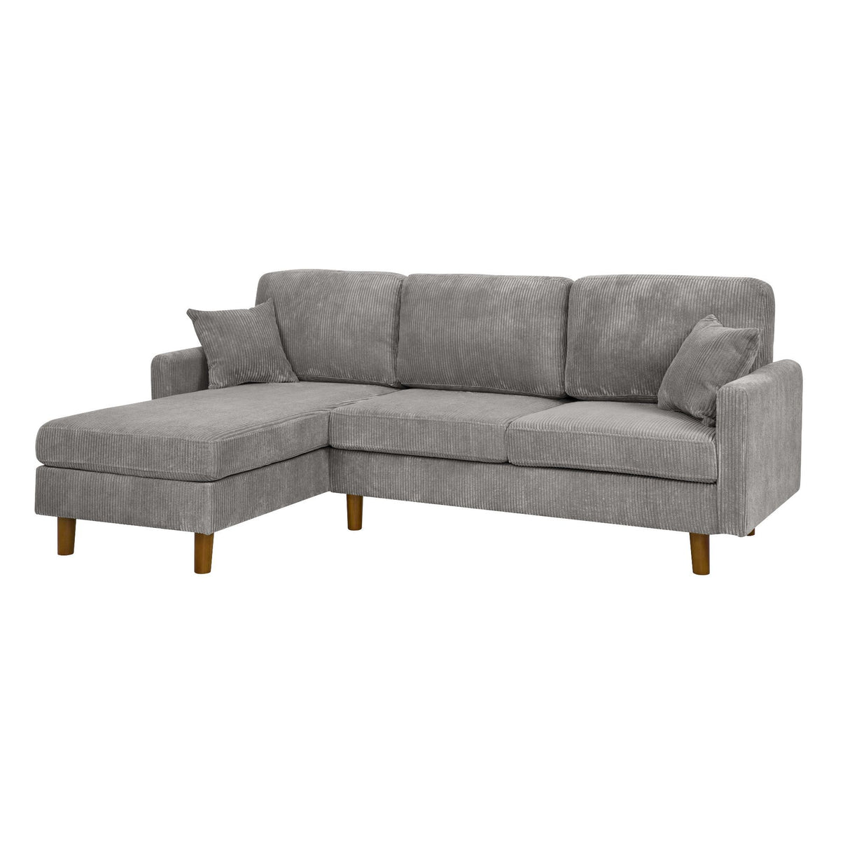 Upholstered Sectional With Toss Pillows