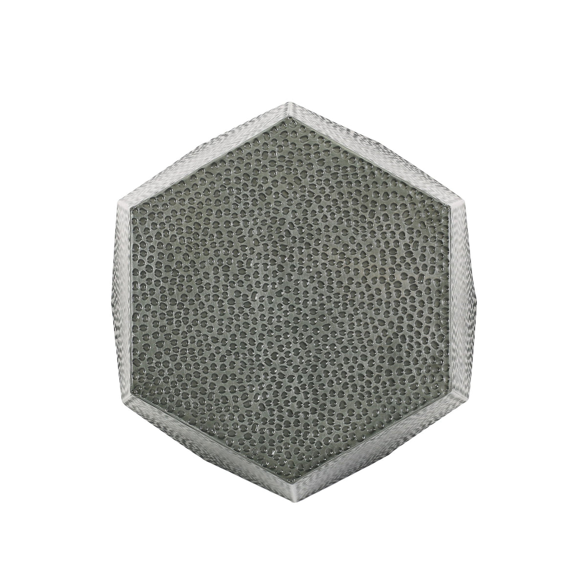 Modern Hammered Iron Geometric End Table