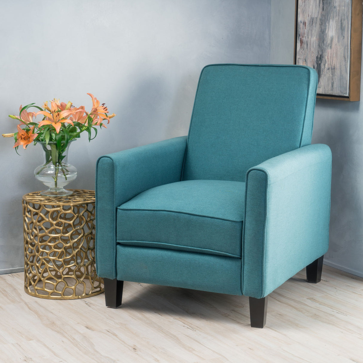 Upholstered Push Back Recliner Chair For Living Room