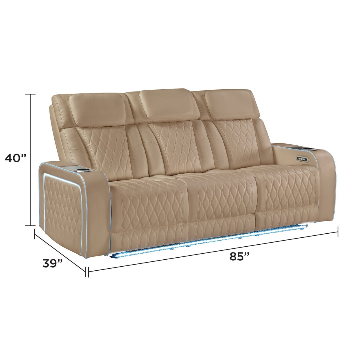 Electra - Power Reclining Set With Power Headrests, Massage And LED Lighting - 3 Piece Living Room Sets available at Alpine Outlets in Denver