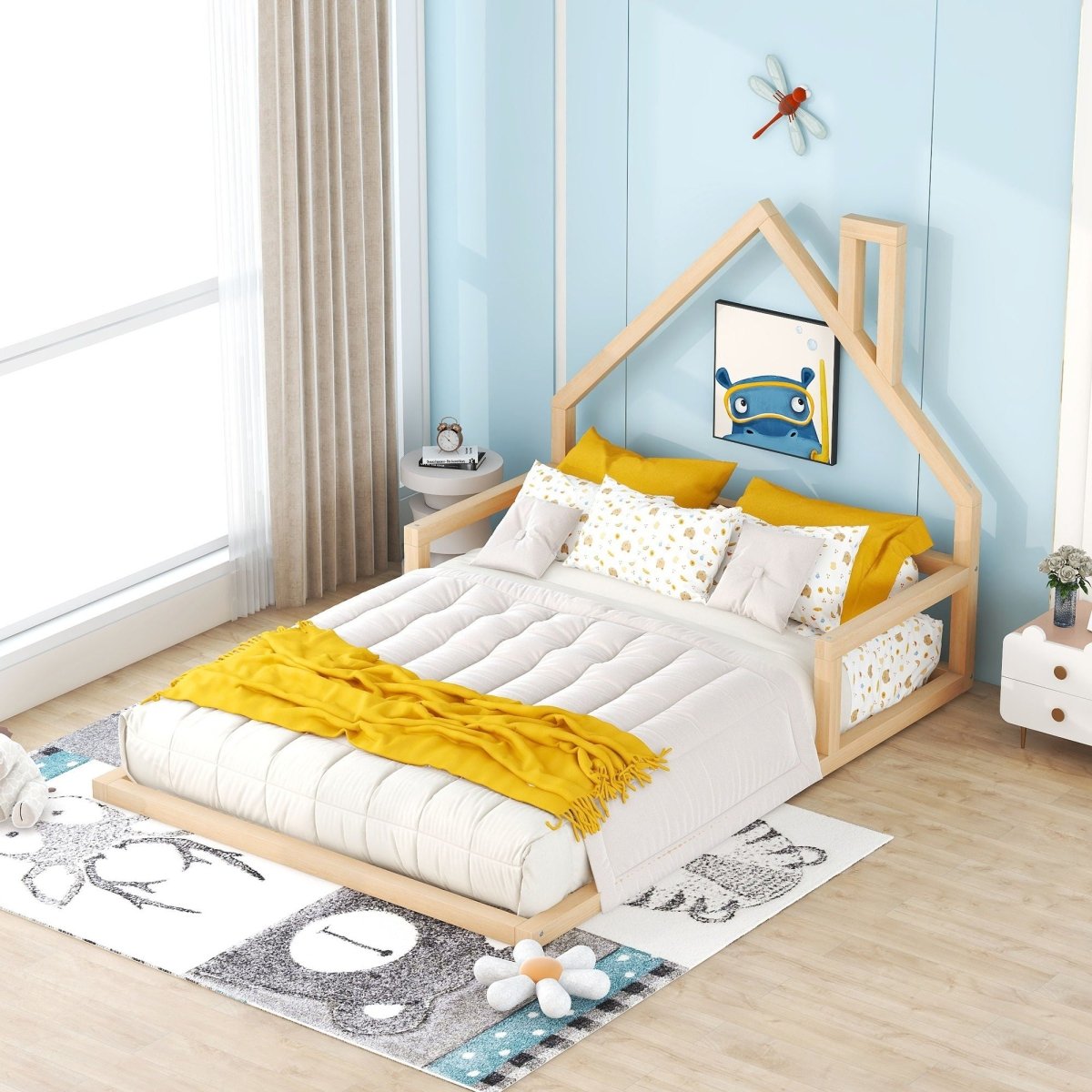 Elegant Floor Bed With House Shaped Headboard - Platform Beds available at Alpine Outlets in Denver