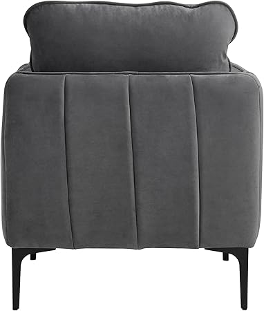 Elements Rae Grey Velvet Accent Chair - Living Room Furniture available at Alpine Outlets in Denver