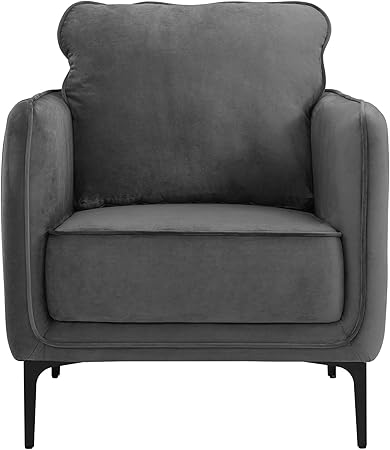Elements Rae Grey Velvet Accent Chair - Living Room Furniture available at Alpine Outlets in Denver