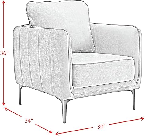 Elements Rae Grey Velvet Accent Chair - Living Room Furniture available at Alpine Outlets in Denver