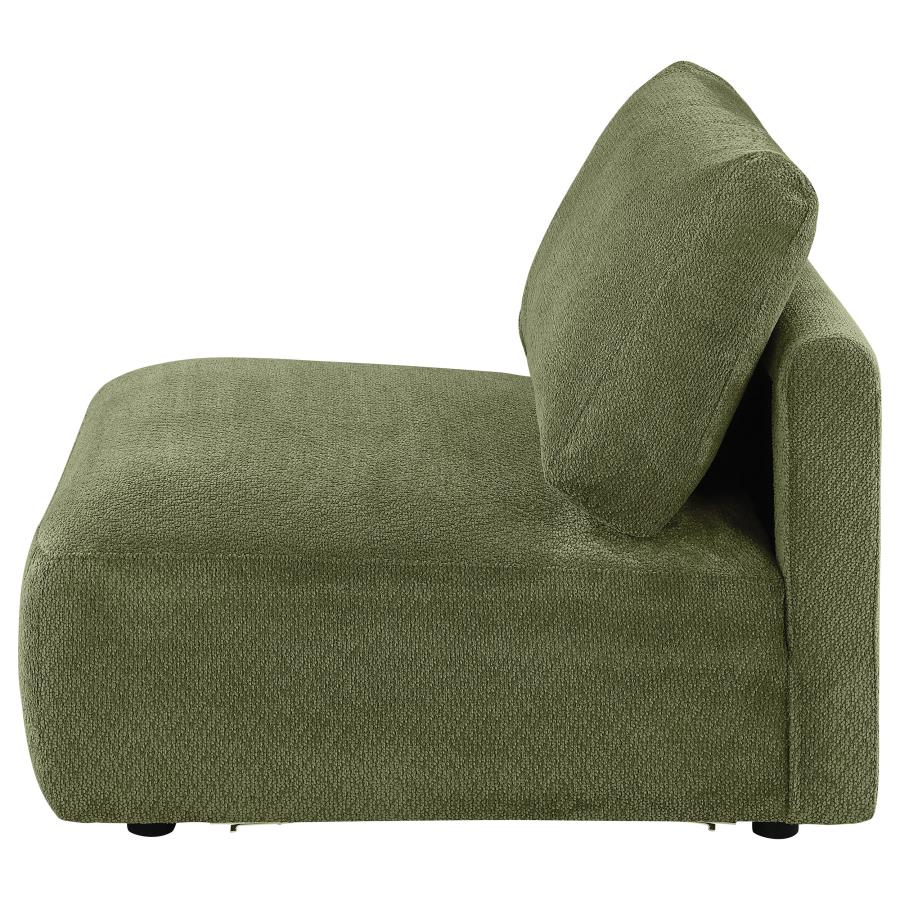 Elysia Chenille Upholstered Modular Armless Chair Green - 🟢 Armless Chairs available at Alpine Outlets in Denver