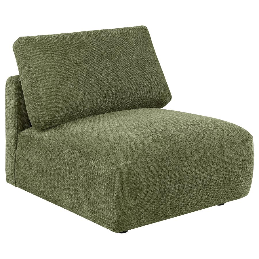 Elysia Chenille Upholstered Modular Armless Chair Green - 🟢 Armless Chairs available at Alpine Outlets in Denver