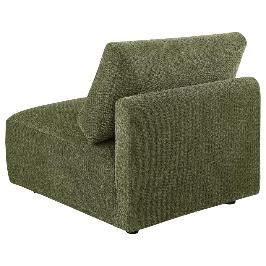 Elysia Chenille Upholstered Modular Armless Chair Green - 🟢 Armless Chairs available at Alpine Outlets in Denver