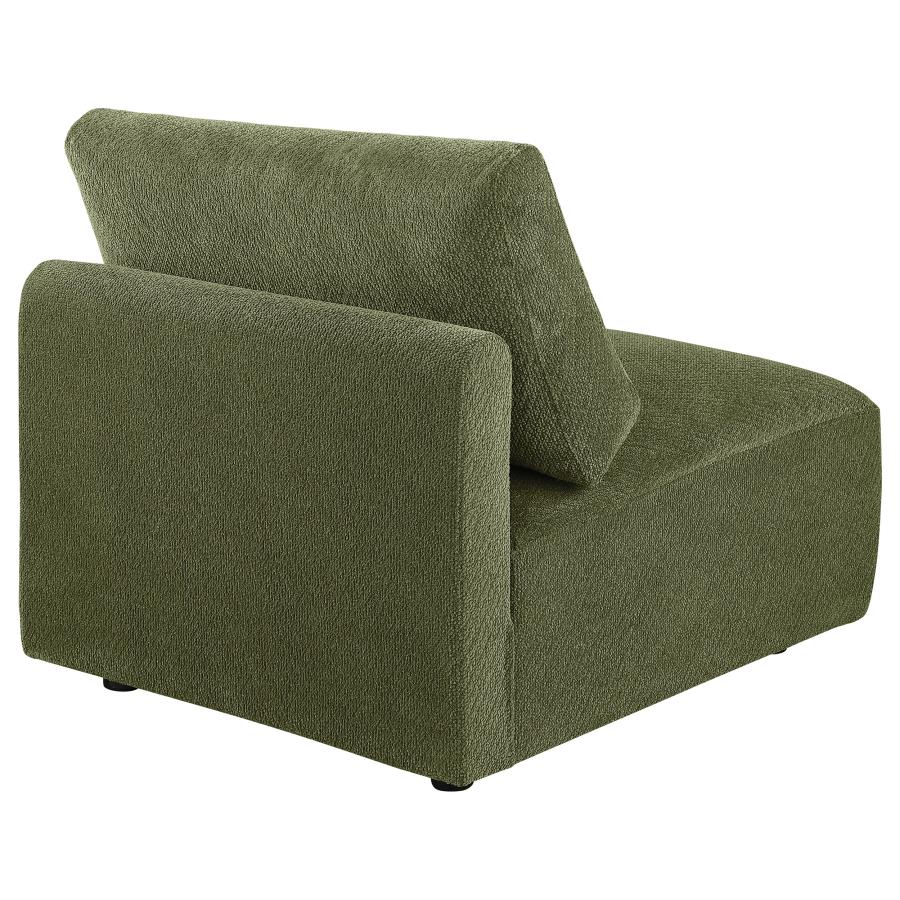 Elysia Chenille Upholstered Modular Armless Chair Green - 🟢 Armless Chairs available at Alpine Outlets in Denver