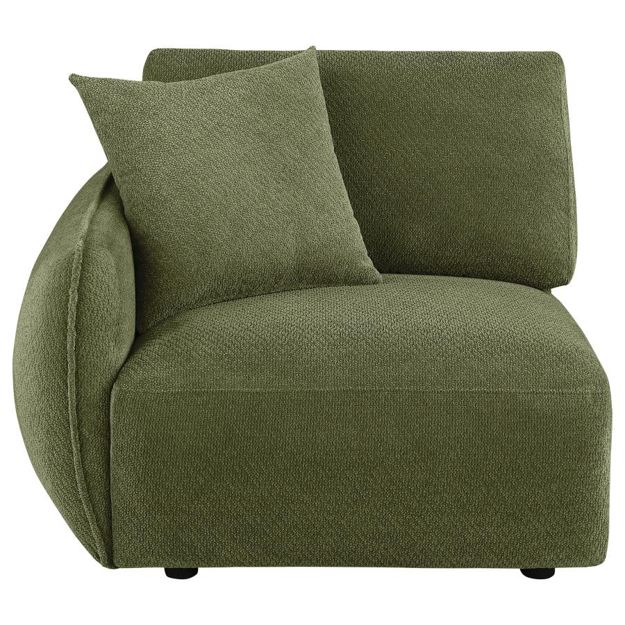 Elysia Chenille Upholstered Modular LAF Chair Green - 🟢 Arm Chairs available at Alpine Outlets in Denver